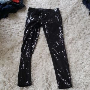 Black sequined legging jeans